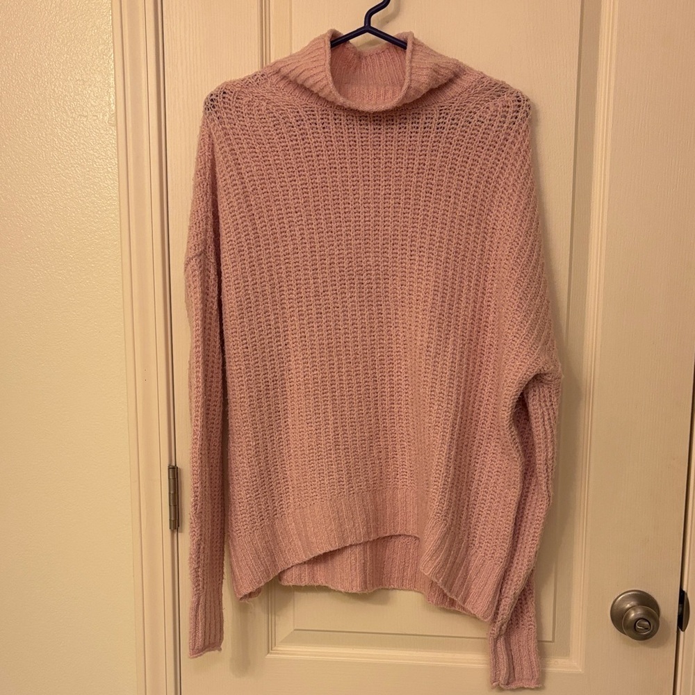 American Eagle Outfitters Blush Knit Turtleneck Sweater